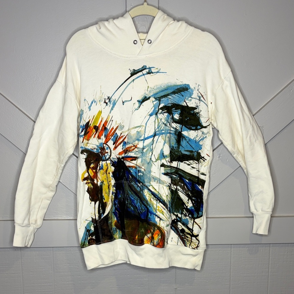 Denim & Supply Ralph Lauren Womens L Chief Sweatshirt Native American BF Hoodie